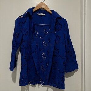EMBROIDERED POPLIN SHIRT ZW COLLECTION Size small
